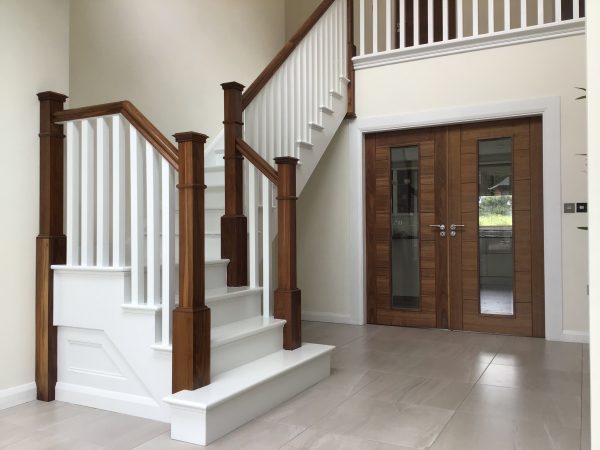 This walnut and painted stairs creates a stunning visual impression when you enter this home. All our stairs are custom designed to meet your specific project requirements. Our range includes traditional, contemporary, and modern stairs.